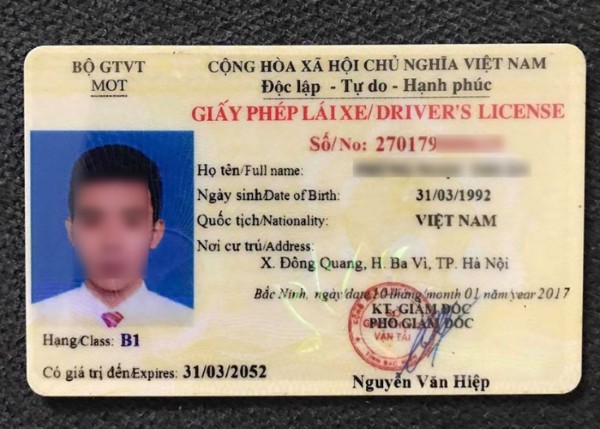 Màu sắc của bằng lái xe ở Việt Nam