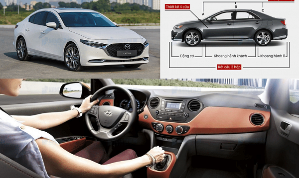 Dòng xe sedan thường được biết đến với thiết kế ba khoang và bốn cửa.